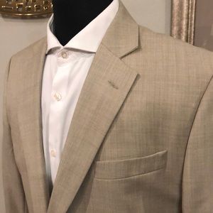 Stafford Mens Suit 44R Tan Suit